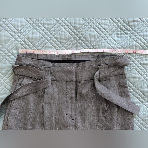 Express Paperbag Ankle High Rise Pants Sz 0R XS 0 Linen - Picture 4 of 9